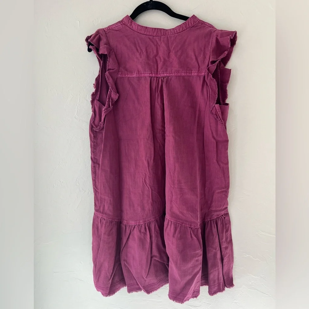 ✨ANTHROPOLOGIE PILCRO FLOUNCED RASPBERRY TUNIC DRESS M - Picture 5 of 7